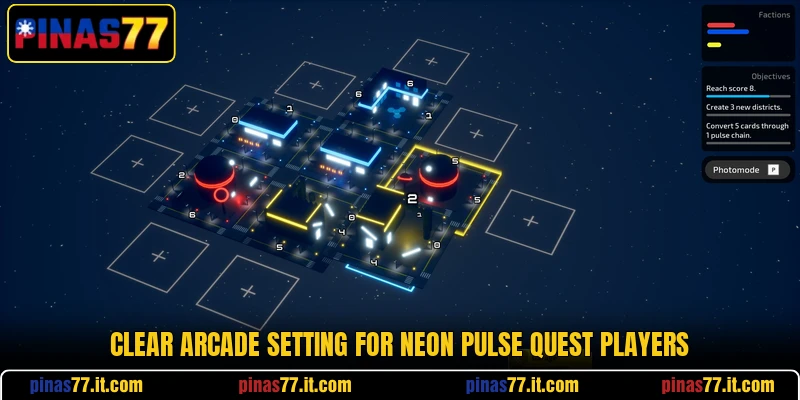 Clear arcade setting for Neon Pulse Quest players Clear arcade setting for Neon Pulse Quest players