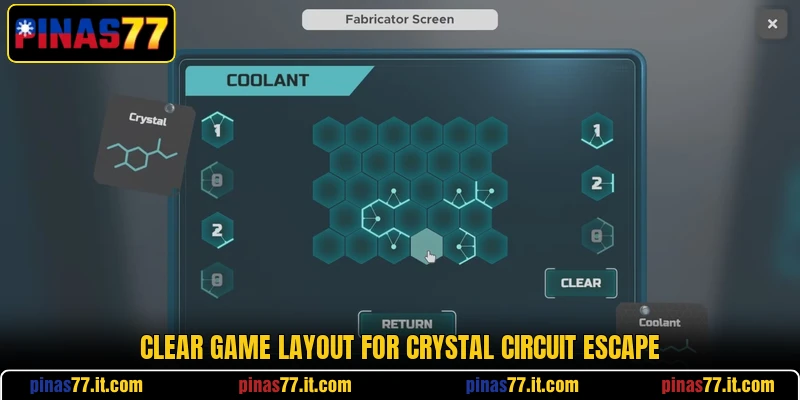 Clear game layout for Crystal Circuit Escape Clear game layout for Crystal Circuit Escape