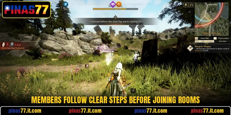 Members follow clear steps before joining rooms Members follow clear steps before joining rooms