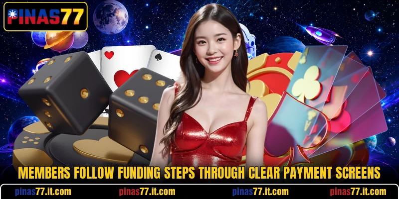 Members follow funding steps through clear payment screens Members follow funding steps through clear payment screens