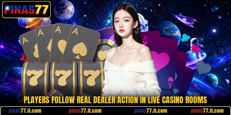 Players follow real dealer action in live casino rooms Players follow real dealer action in live casino rooms
